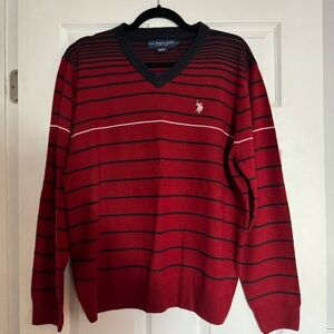 U.S. Polo Assn. Men's Red Striped Sweater